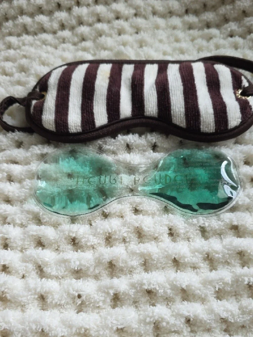 Henri Bendel Iconic Striped Brown & Cream Sleep Mask